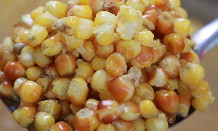 玉米蒸至開花率95%以上，外干內(nèi)軟